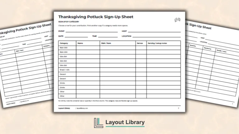 Featured Image - Free Printable Thanksgiving Potluck Sign-Up Sheet