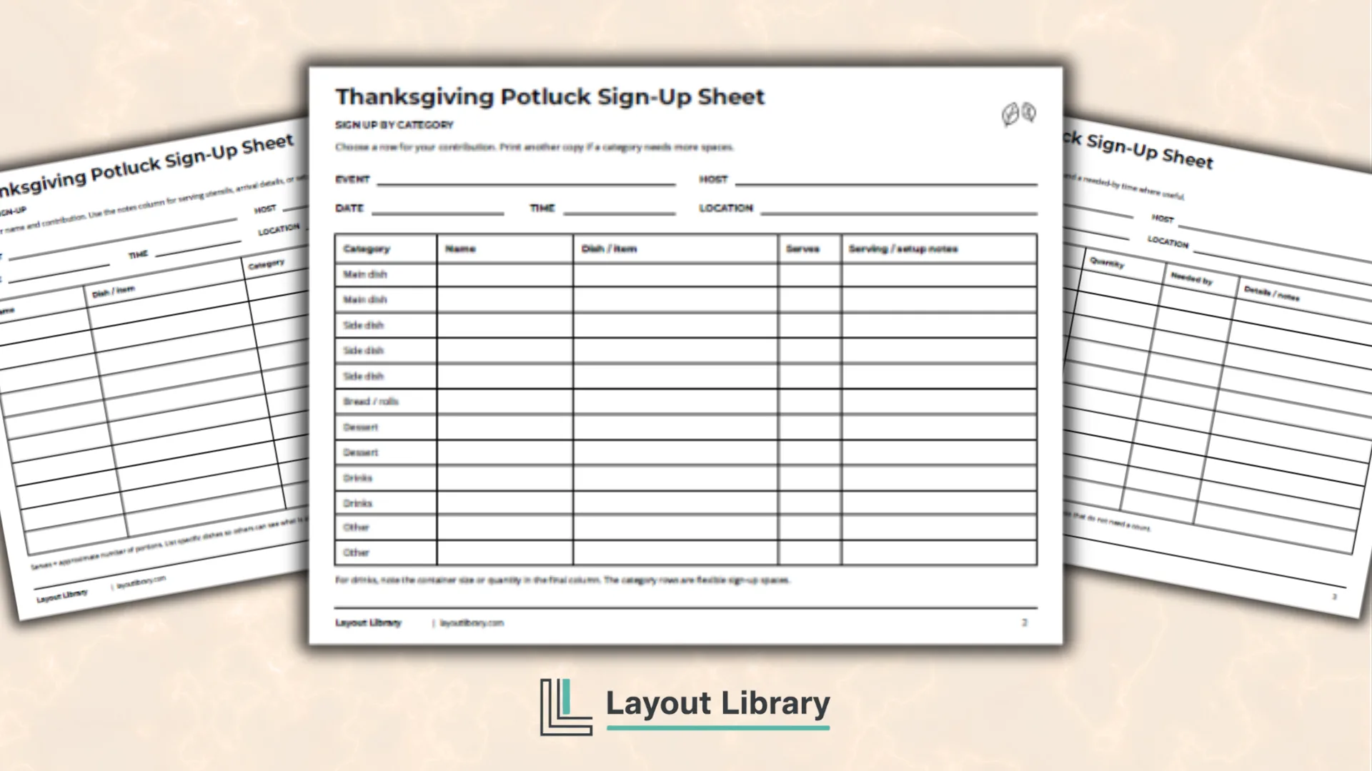 Featured Image - Free Printable Thanksgiving Potluck Sign-Up Sheet