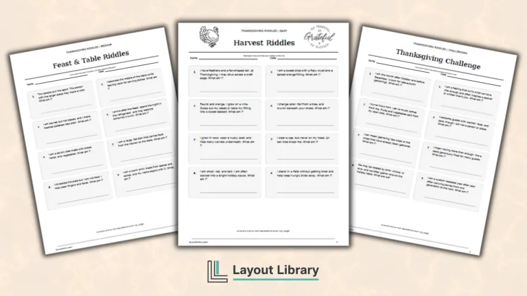 Free Printable Thanksgiving Riddles