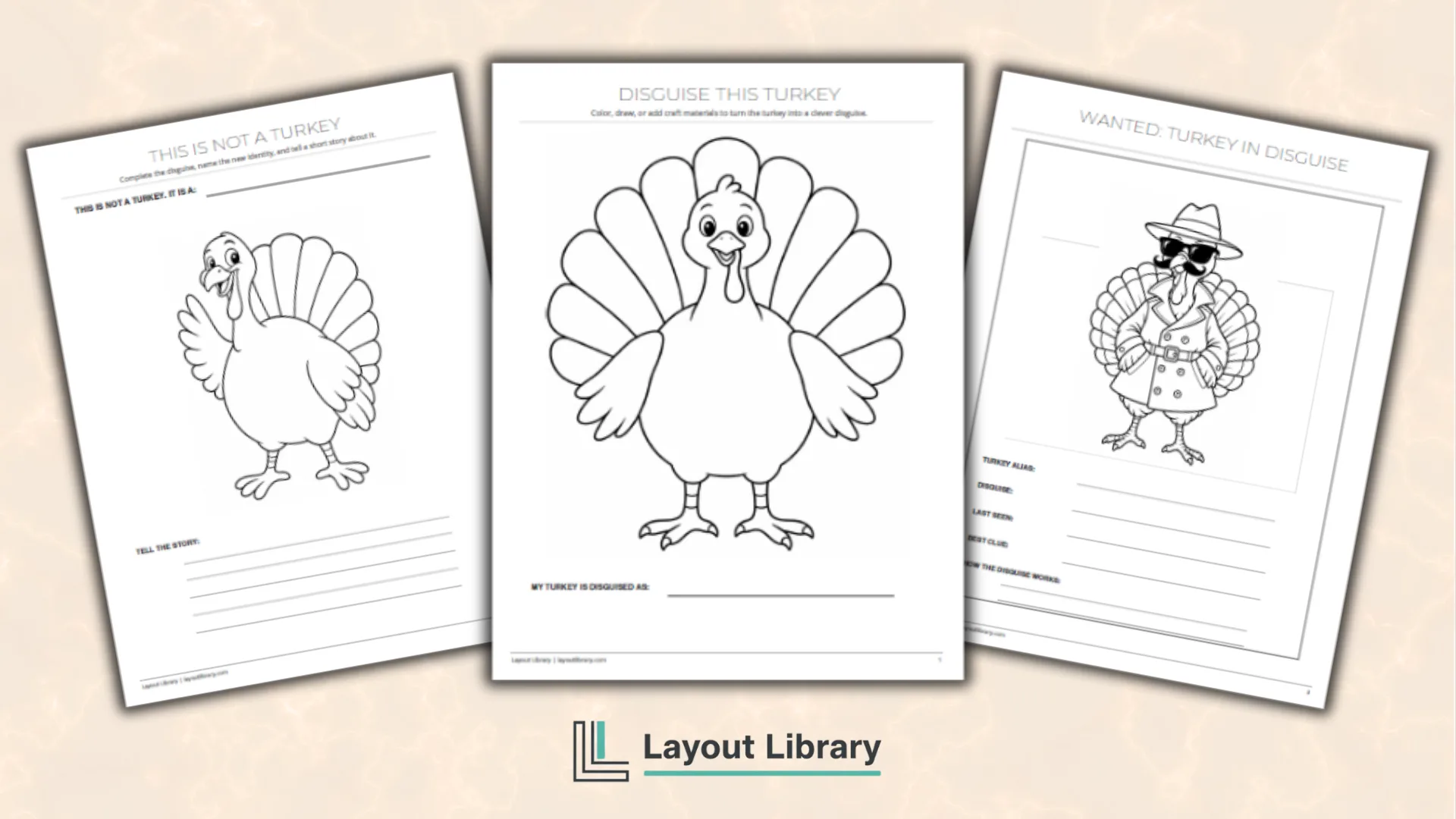 Featured Image - Free Printable Turkey in Disguise Templates
