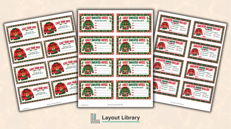 Featured Image - Free Printable Ugly Christmas Sweater Voting Ballots