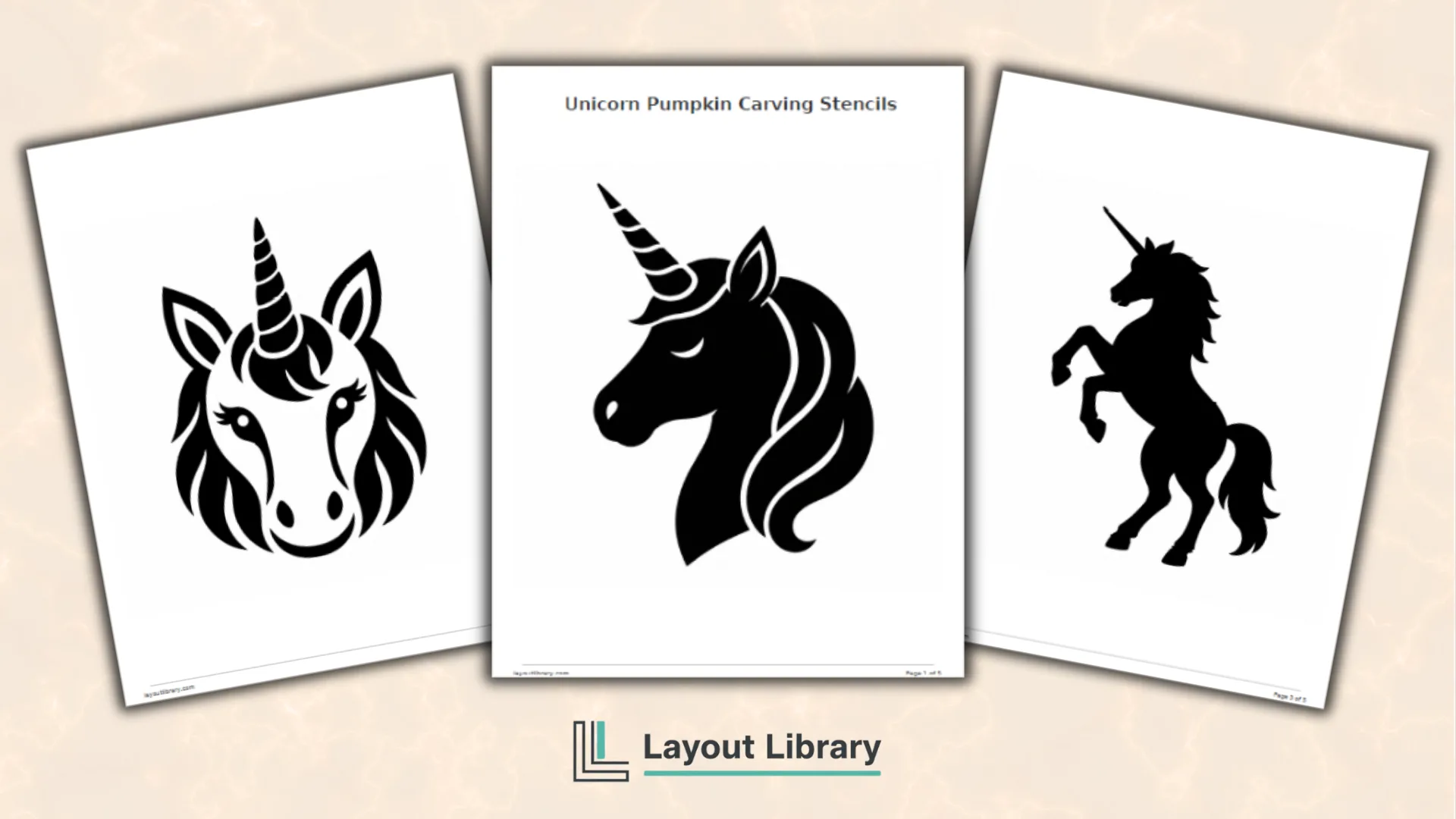 Featured Image - Free Printable Unicorn Pumpkin Carving Stencils
