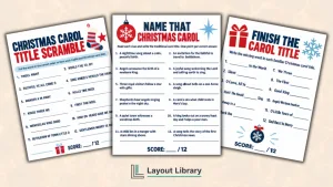 Featured Image - Free Printable Christmas Carol Games With Answers
