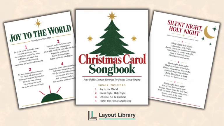 Free printable Christmas carol songbook cover