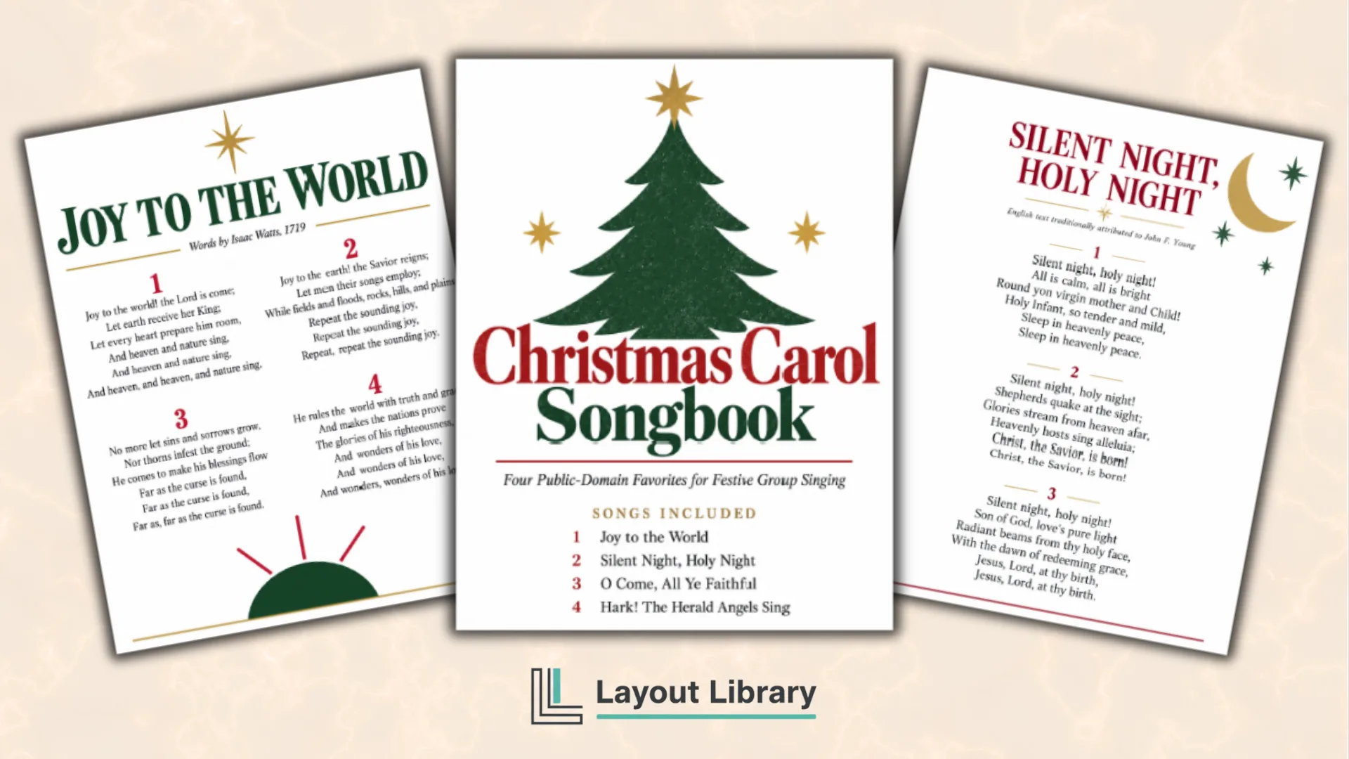 Free printable Christmas carol songbook cover