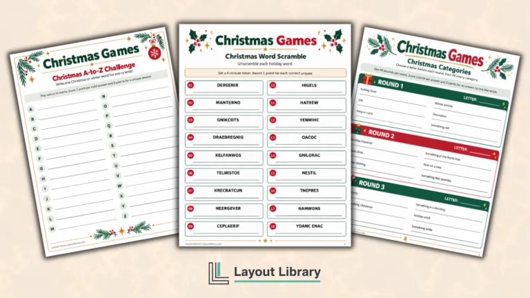 Featured Image - Free Printable Christmas Games