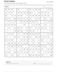 Free Printable 16x16 Sudoku Screenshot 1