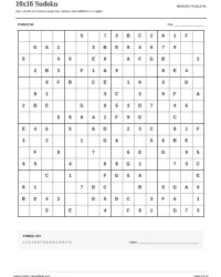 Free Printable 16x16 Sudoku Screenshot 4
