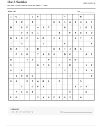 Free Printable 16x16 Sudoku Screenshot 6