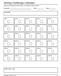 Free Printable 30-Day Challenge Calendar Screenshot 1