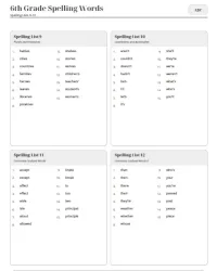Free Printable 6th Grade Spelling Words Screenshot 3