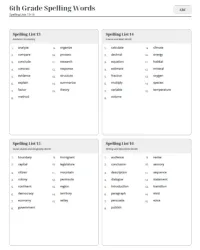 Free Printable 6th Grade Spelling Words Screenshot 4
