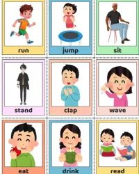 Free Printable Action Words Flash Cards Screenshot 1