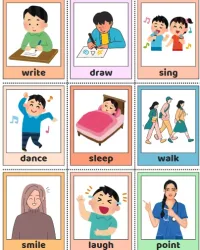 Free Printable Action Words Flash Cards Screenshot 2