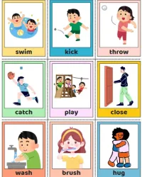 Free Printable Action Words Flash Cards Screenshot 3