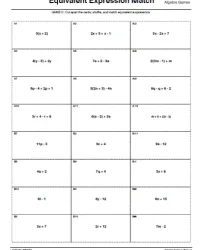 Free Printable Algebra Games Screenshot 2