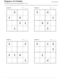 Free Printable Beginner 4x4 Sudoku Screenshot 3