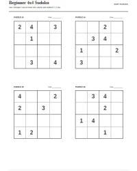 Free Printable Beginner 4x4 Sudoku Screenshot 4