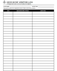 Free Printable Geocache Logs Screenshot 1