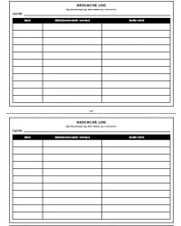 Free Printable Geocache Logs Screenshot 2