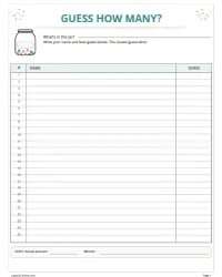 Free Printable Guess How Many Sheet Screenshot 1