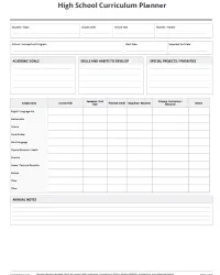 Free Printable High School Curriculum Planner Screenshot 1
