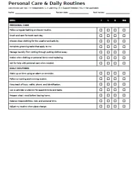 Free Printable Independent Living Skills Checklist Screenshot 1
