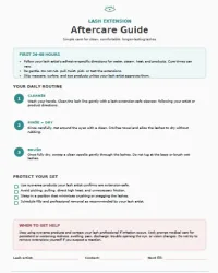 Free Printable Lash Aftercare Guide Screenshot 1
