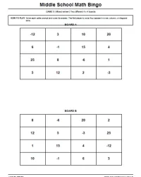Free Printable Middle School Math Games Screenshot 5