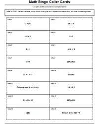 Free Printable Middle School Math Games Screenshot 6