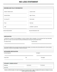 Free Printable No Loss Statement Screenshot 1