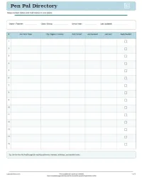 Free Printable Pen Pal Tracker Screenshot 1