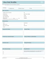 Free Printable Pen Pal Tracker Screenshot 2