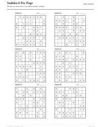 Free Printable Sudoku 6 Per Page Screenshot 1