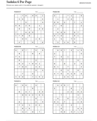 Free Printable Sudoku 6 Per Page Screenshot 2