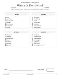 Free Printable What's in Your Purse Game Screenshot 1