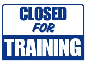 Free Printable Closed For Training Sign Screenshot 01