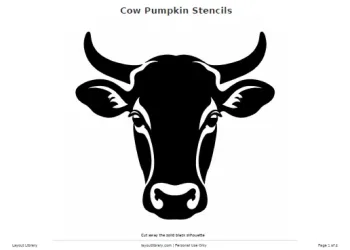 Free Printable Cow Pumpkin Stencils Screenshot 01