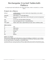 Free Printable Rectangular Crochet Tablecloth Pattern Screenshot 01
