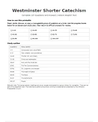 Free Printable Westminster Shorter Catechism Screenshot 01
