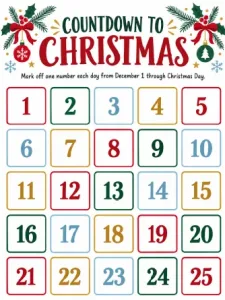 Free Printable Christmas Countdown Screenshot 01