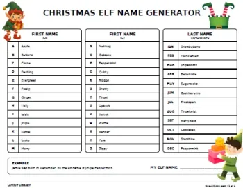 Free Printable Christmas Elf Name Generator Screenshot 01