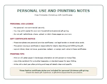 Free Printable Christmas Gift Certificates Screenshot 04