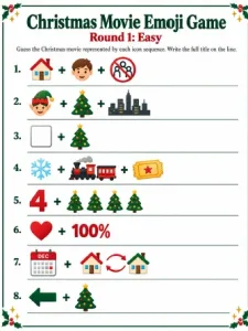 Free Printable Christmas Movie Emoji Game Screenshot 01