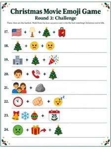 Free Printable Christmas Movie Emoji Game Screenshot 03