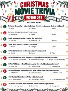 Free Printable Christmas Movie Trivia Screenshot 01