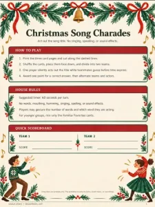 Free Printable Christmas Song Charades Screenshot 01