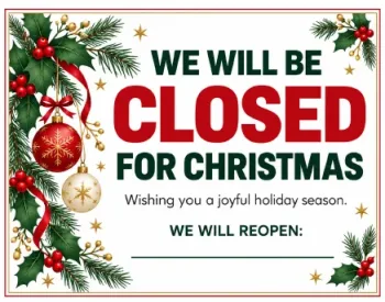Free Printable Closed for Christmas Signs Screenshot 01
