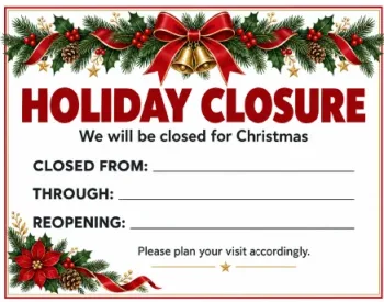 Free Printable Closed for Christmas Signs Screenshot 03