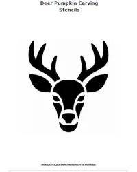 Free Printable Deer Pumpkin Carving Stencils Screenshot 01